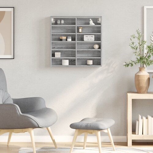  Vitrina boja sivog hrasta sonome 60x8,5x58 cm drvena Slike