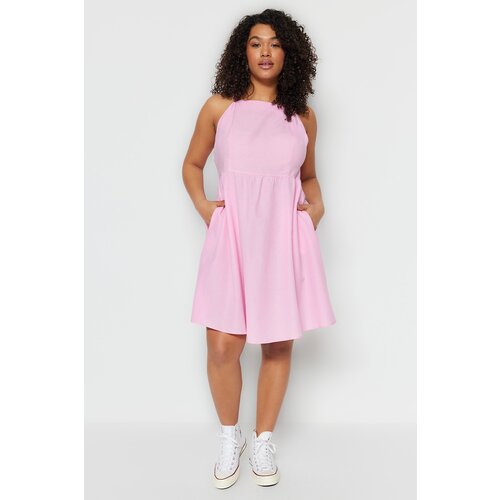 Trendyol Curve Plus Size Dress - Pink - A-line Cijene