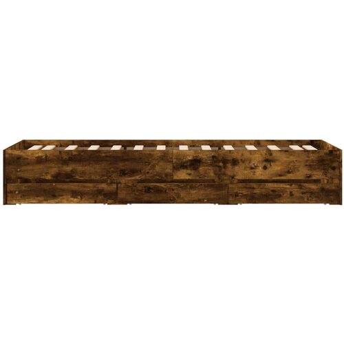 VidaXL Okvir kreveta s ladicama boja dimljenog hrasta 90x190 cm drveni Slike