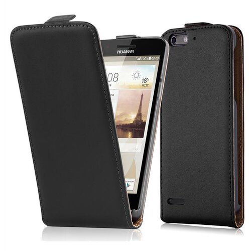 Cadorabo Ohi&scaron;je, združljivo z Huawei ASCEND P6 MINI v kaviar črna - Za&scaron;čitni ovitek v obliki flipa iz gladkega umetnega usnja, (20558540) Cene