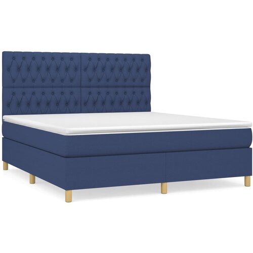 Maison Chic Box spring postelja - Vzmetna postelja z vzmetnico modra 180x200 cm blago SL14887, (21884253) Cene