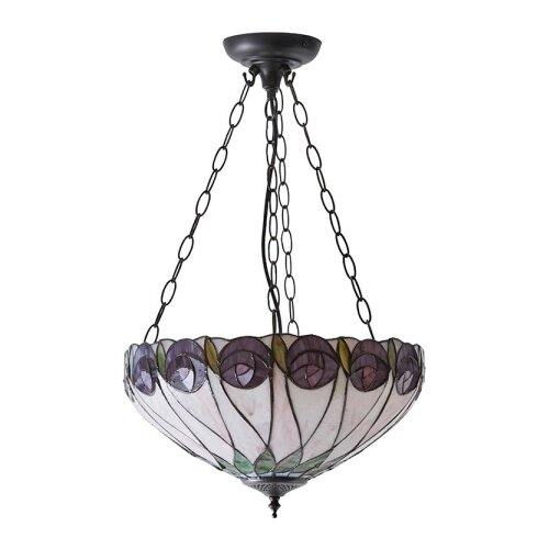  Endon 64175 - Luster na lancu Tiffany HUTCHINSON 3xE27/60W/230V pr. 40 cm Slike