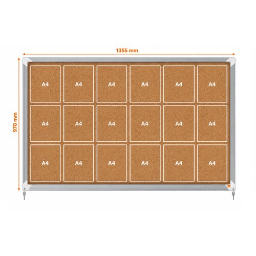  Tabla oglasna nobo notranja pluta s ključem 18xa4 1352x967mm 1902575 NOBO TABLE Slike