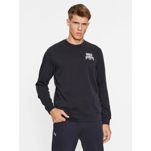 Under Armour Jopa Ua Rival Terry Graphic Crew 1379764 Črna Loose Fit