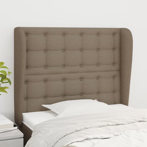 The Living Store vzglavje z u&amp;scaron;esi taupe 83x23x118/128 cm blago - vzglavje, (21658102) Slike