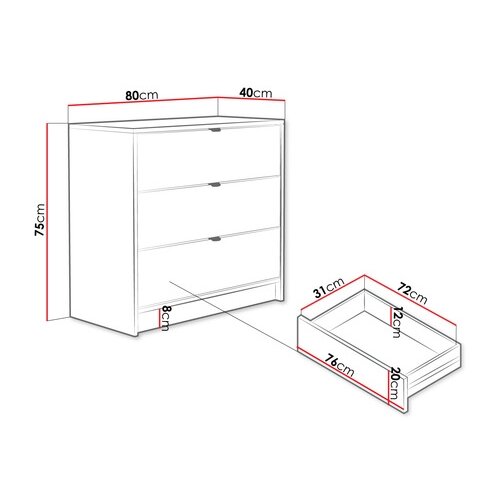  Komoda TIRENO 75x80 cm crna Slike
