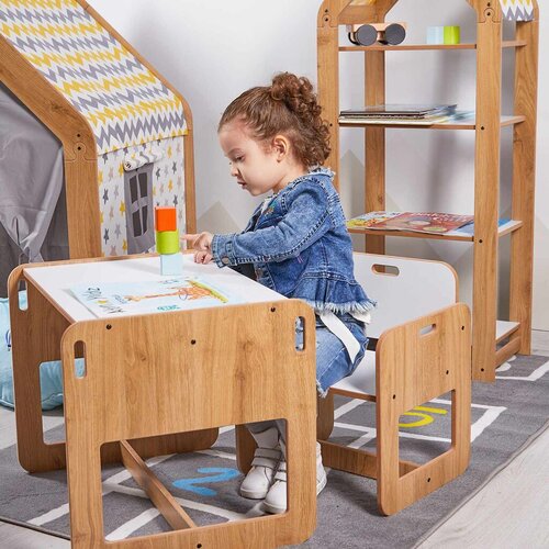 Hanah home Dečiji set Sto i stolica, 53x45x44.5cm, Beli Slike