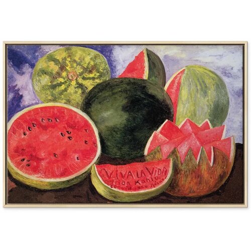  Slika - Frida Kahlo &amp;ndash; Viva la Vida 120x80 U prirodnom drvenom okviru Slike
