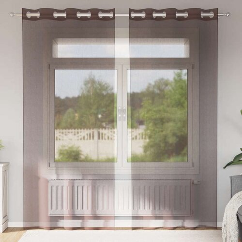 Voile zavjese s u&scaron;icama 2 kom smeđe 140x225 cm Cijene