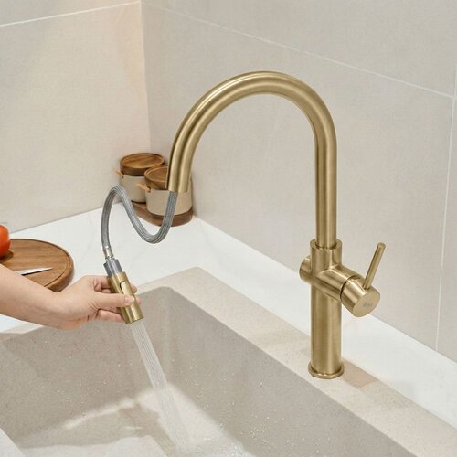 REA Bath Kuhinjski me&amp;scaron;alnik Fresh High Gold Brush Slike
