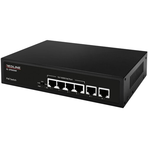 Redline PoE mrežni switch, 6 port RJ-45, 4 PoE, RL-SP8606M Cene