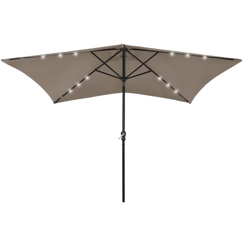 The Living Store Senčnik z LED lučkami jeklo taupe 2x3 m - Senčnik, (21750760) Cene