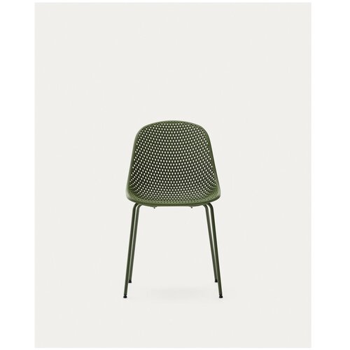 Kave Home Tamno zelena metalna vrtna stolica Quinby &amp;ndash; Slike