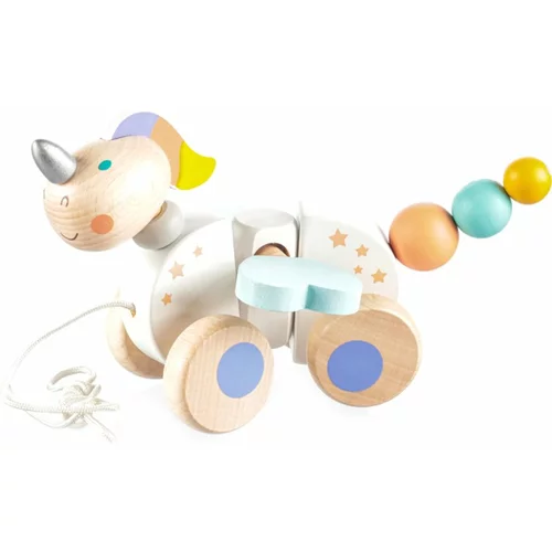 Zopa Wooden Pull Toy vlečna igrača iz lesa Unicorn 1 kos