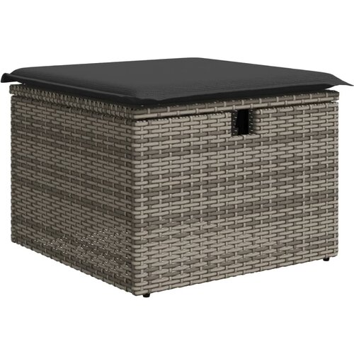 Maison Chic Vrtni stolček - Vrtni stoli z blazino siv 55x55x37 cm poli ratan JS832, (21878938) Cene