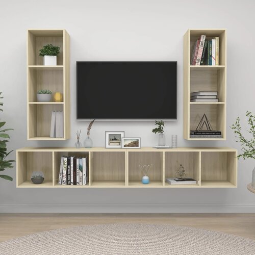 TV Zidni ormarići 4 kom boja hrasta sonome od iverice Slike