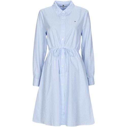 Tommy Hilfiger Kratke obleke ITHAKA KNEE SHIRT-DRESS LS Modra Cene
