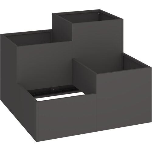 vidaXL Vrtni planer 100x100x60 cm Črn Jeklo, (22010773) Cene