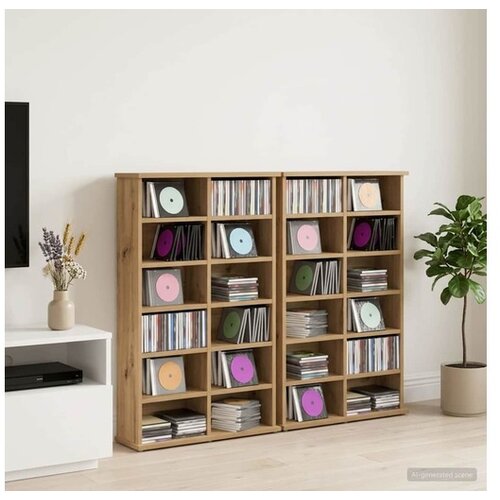VidaXL CD ormar 2 kom. Hrast artisan 60 x 17 x 92 cm Konstruirano drvo - Hrast artisan 2 60 x 17 x 92 cm Slike