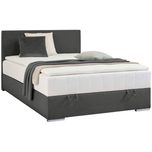 CARRYHOME POSTELJA Z VZMETNICO 140 cm x 200 cm , tekstil temno siva Slike