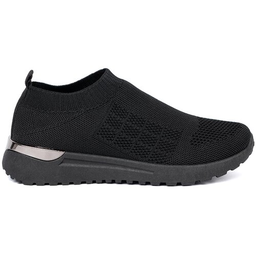 Shelvt Black sneakers slip-on with mesh upper Slike