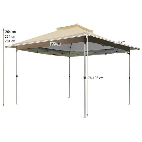  Gazebo paviljon sa mehanizmom 350x350cm Braon ( 1680 ) Cene