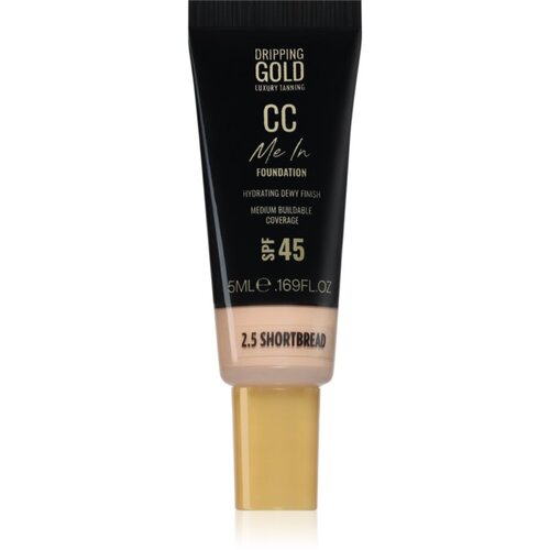 Dripping Gold CC Me In Mini Trial lahki tekoči puder SPF 45 odtenek Shortbread 2.5 5 ml Slike