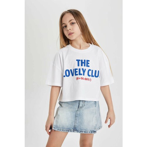Defacto Girl Printed Short Sleeve Crop T-Shirt Slike
