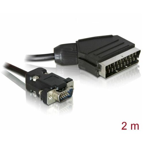 Delock SCART / VGA video priključni kabel [1x SCART-utikač - 1x mu&amp;scaron;ki konektor VGA] 2 m crna Slike