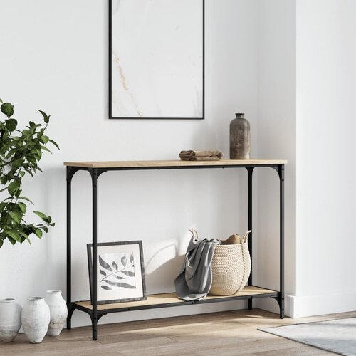 vidaXL Konzolna mizica sonoma hrast 101x30,5x75 cm inženirski les Cene