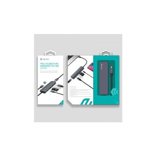 DEVIA HUB Leopard Type-C na USB3.0*3+PD + Cardreader 5 u 1 Cene