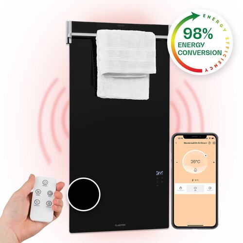 Klarstein Hot Spot Crystal Spotless Smart, infracrveni grijač, 750 W, aplikacija, crni Cijene