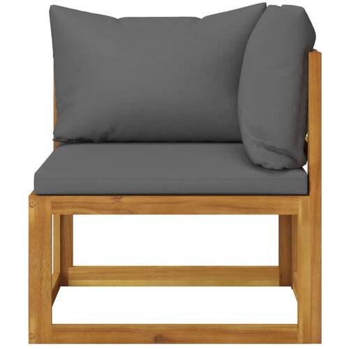 Maison Chic Sekcijski kotni kavč - Sofa - Kanape s temno sivo blazino trden akacijev les, (21727548) Cene
