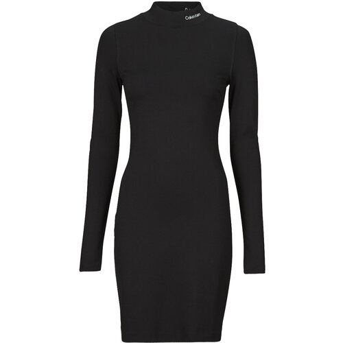 Calvin Klein Jeans LOGO ELASTIC MILANO DRESS Crna Cijene