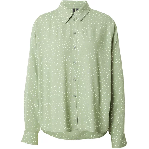 Vero_Moda Bluza 'Bumpy' svetlo zelena / off-bela
