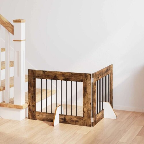  Vrata za pse s postoljem 2 pcs Dimljeni hrast 80 x 60 cm Cene