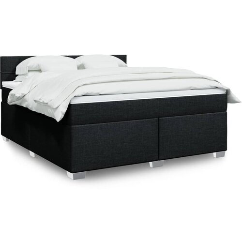 vidaXL Krevet s oprugama i madracem crni 180x200 cm od tkanine Cijene