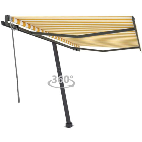  Prostostoječa avtomatska tenda 300x250 cm rumena/bela, (20728630) Cene