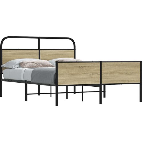 vidaXL Posteljni okvir brez vzmetnice 120x200 cm sonoma hrast inž. les Cene