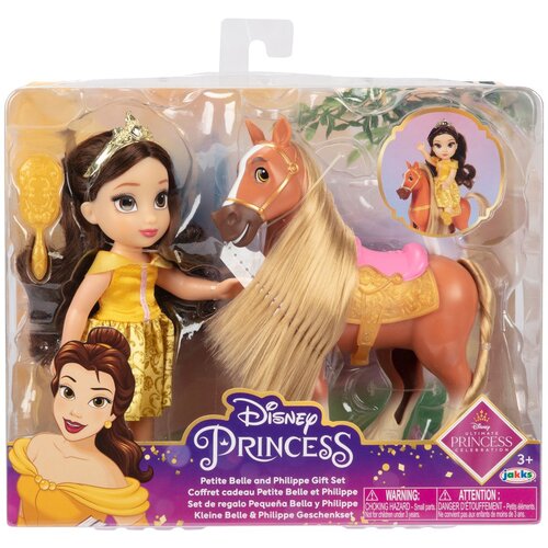 Jakks Pacific punčka Disney Princess mala Belle 15 cm in Phililpe 221574 Slike