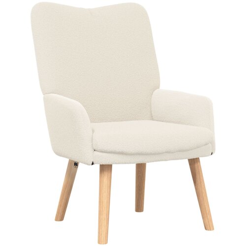 VidaXL Relaxacijska Stolica Krem Koder Wool-like Tkanina Slike