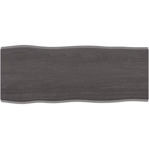 vidaXL Mizna plošča temno siva 100x40x2 cm obdelana trdna hrastovina