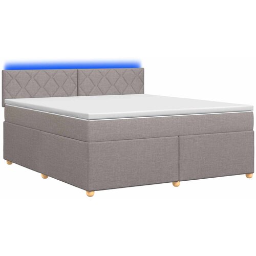  Boxspring krevet s madracem Sivosmeđa 160 x 200 cm Tkanina Smeđesiva 160 x 200 x 100.5 cm Slike