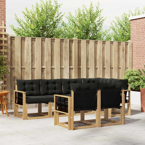  Set vanjskih sofa 7 kom. Bijela i crna Smeđa 247 x 128,5 x 73 cm Cene