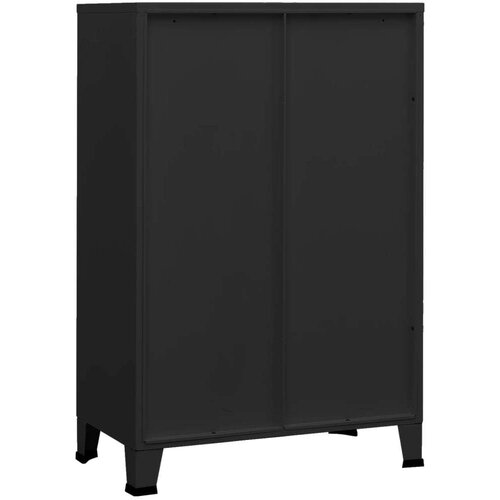 VidaXL Industrijski ormarić za spise crni 75 x 40 x 115 cm metalni Slike