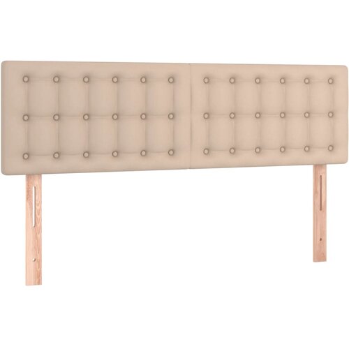  LED uzglavlje boja cappuccina 144 x 5 x 78/88cm od umjetne kože Slike
