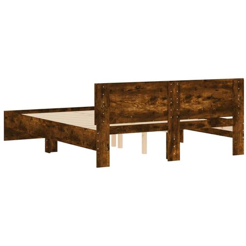 vidaXL Okvir kreveta s uzglavljem boja dimljenog hrasta 140 x 200 cm Cijene