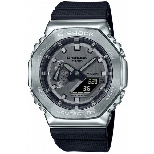 Casio Muški g shock srebrni analogno digitalni sportski ručni sat sa crnim kaišem ( gm-2100-1aer ) Slike