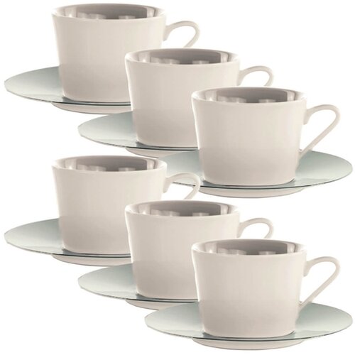 WHC set skodelica za čaj s podstavkom Loop Ardesia 270ml, 6 kos, sivo-modra, porcelan Cene