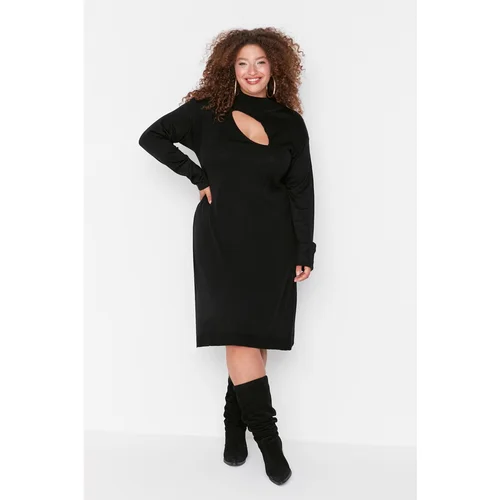 Trendyol Curve Black Cut Out Detailed Knitwear Dress